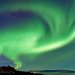 Aurora borealis over Borgarnes, Iceland