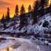 River outside Idaho City at sunset